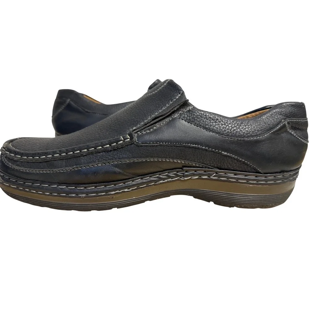 Solo Parker-100 Mens‎ Black Faux Leather Slip On Loafers Moc Toe Shoes Size 11